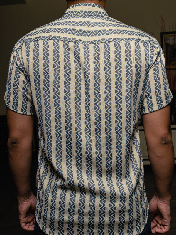 Geometrical Stripes Premium Rayon Slim Fit Unisex Shirt