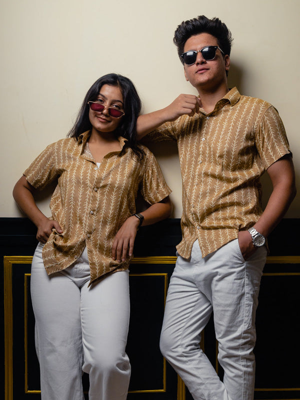 Vertical Branches Premium Rayon Slim Fit Unisex Shirt