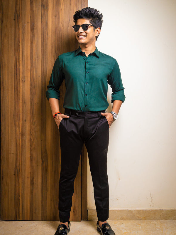 Solid Rayon Slim Fit Shirt