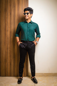 Solid Rayon Slim Fit Shirt
