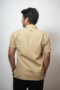 Green Boxy Fit Floral Embroidered Shirt