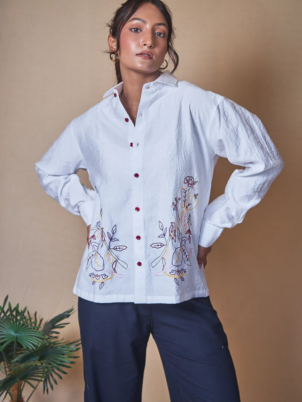 Women Embroidered Relaxed Fit Shirt