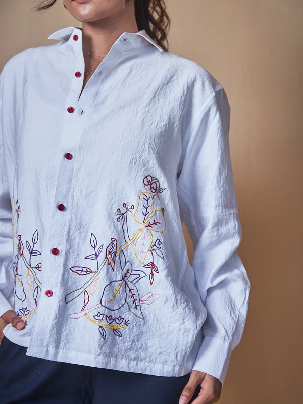Women Embroidered Relaxed Fit Shirt