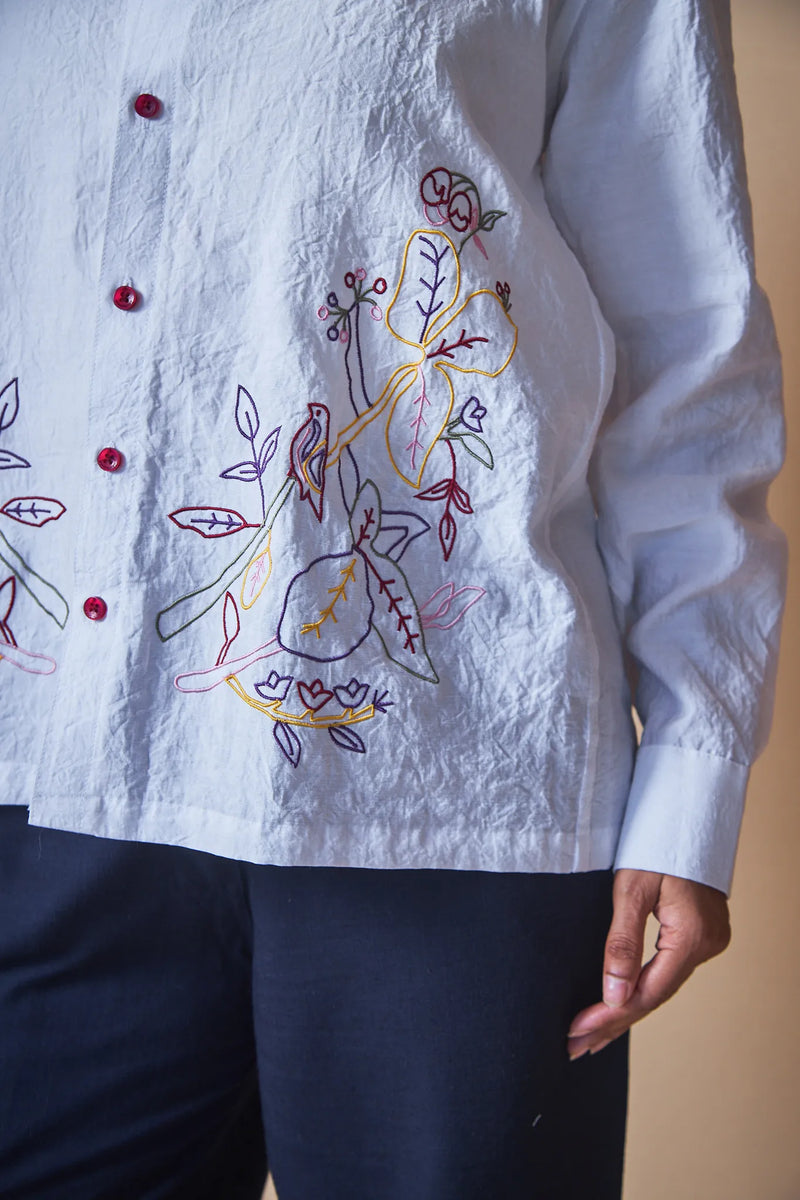 Women Embroidered Relaxed Fit Shirt