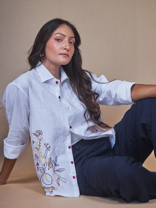 Women Embroidered Relaxed Fit Shirt