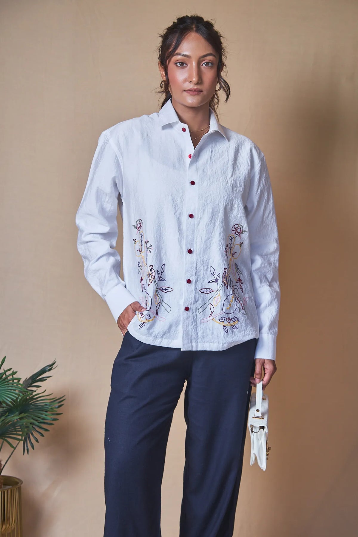 Women Embroidered Relaxed Fit Shirt
