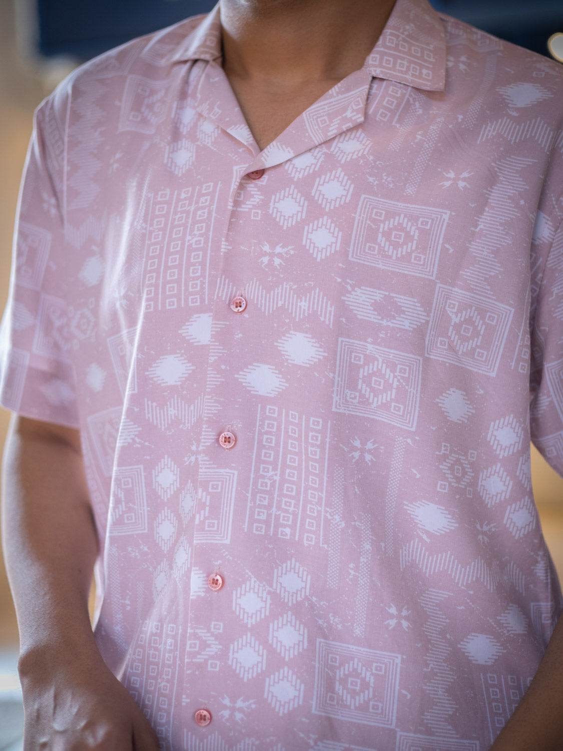 Pink Tribal Printed Sustainable Rayon Unisex Shirt