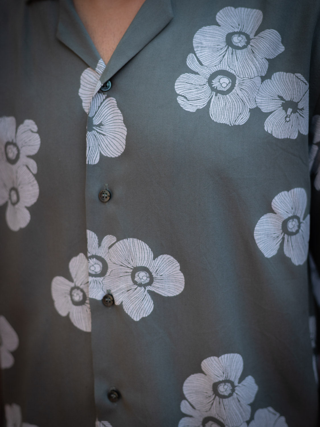 Green Floral Printed Sustainable Rayon Unisex Shirt