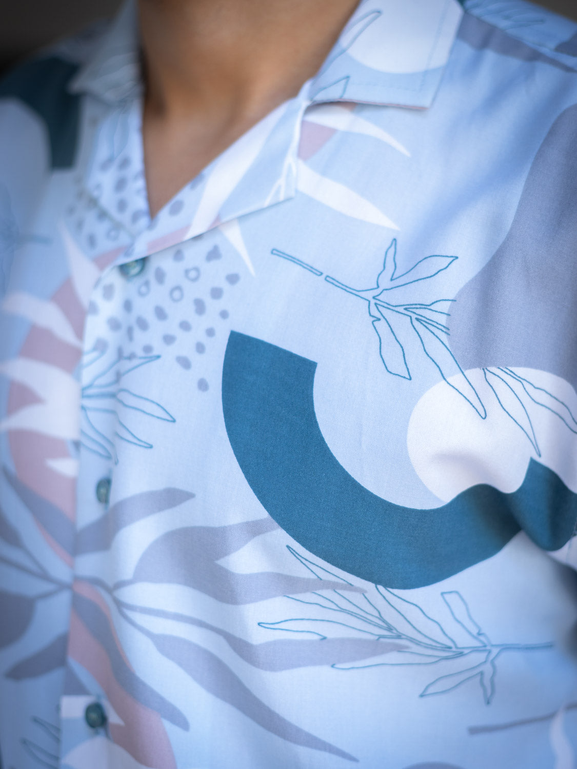 Abstract Floral Printed Sustainable Rayon Unisex Shirt