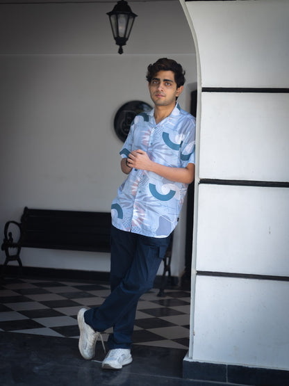 Abstract Floral Printed Sustainable Rayon Unisex Shirt