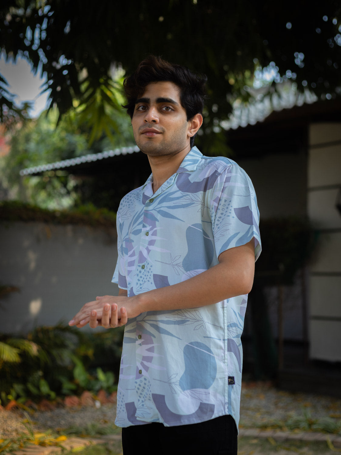 Abstract Floral Printed Sustainable Rayon Unisex Shirt