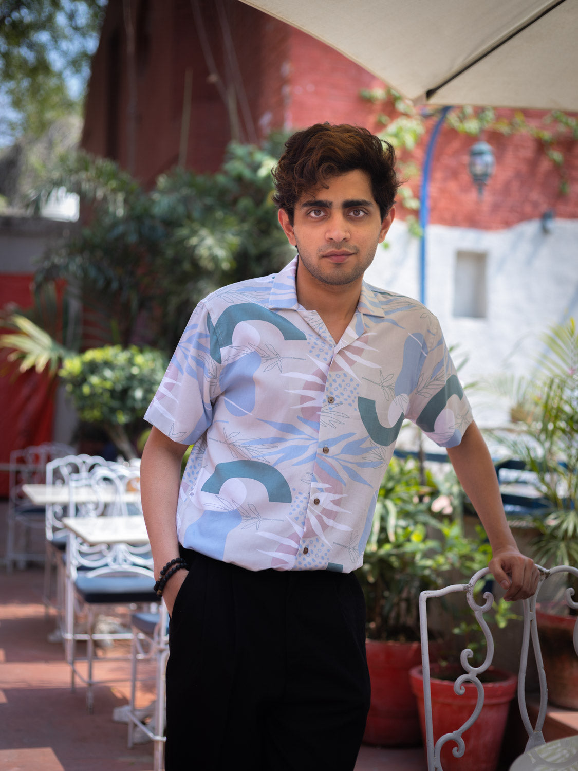 Abstract Floral Printed Sustainable Rayon Unisex Shirt