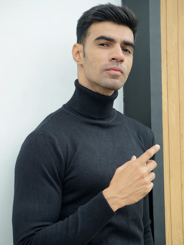 Warm Wool Blend Turtle Neck Sweater