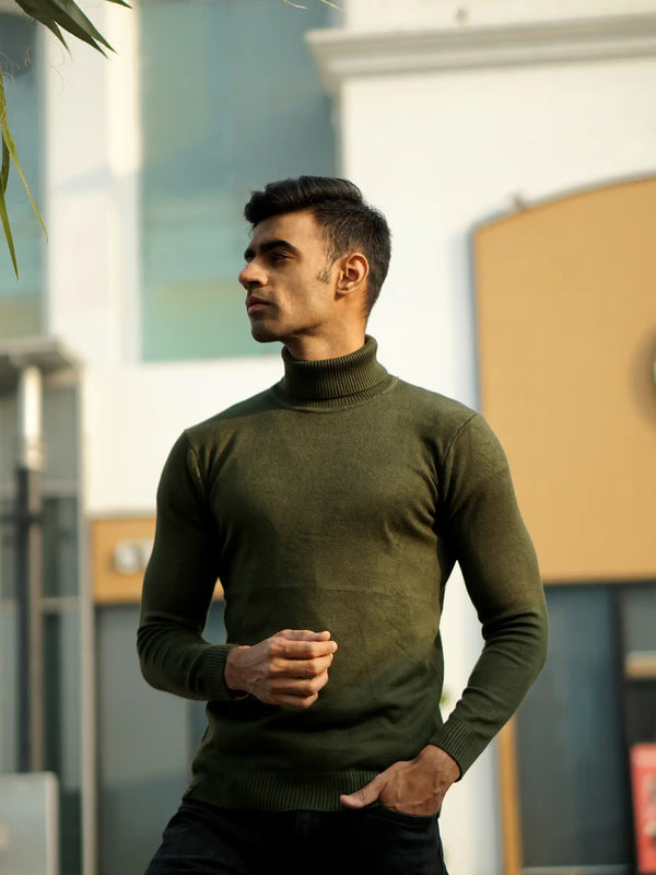 Warm Wool Blend Turtle Neck Sweater