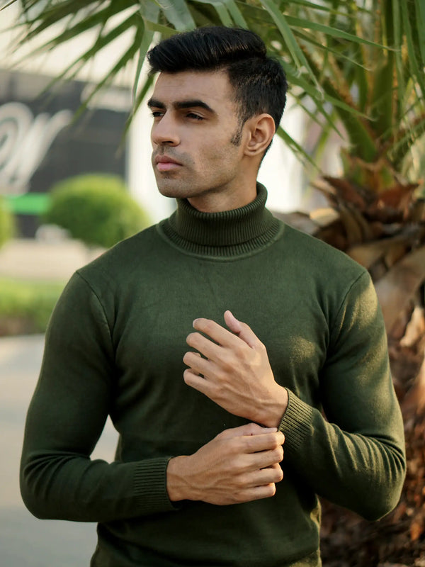 Warm Wool Blend Turtle Neck Sweater