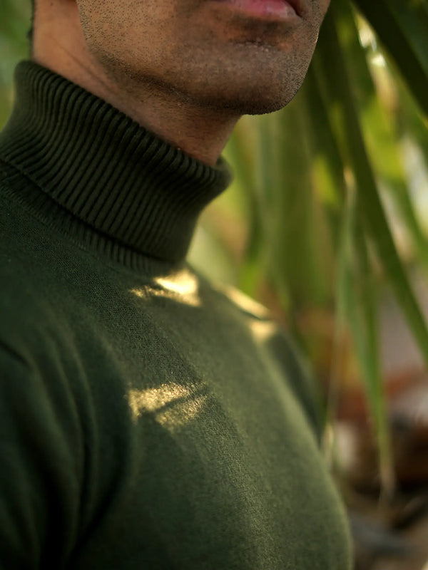 Warm Wool Blend Turtle Neck Sweater