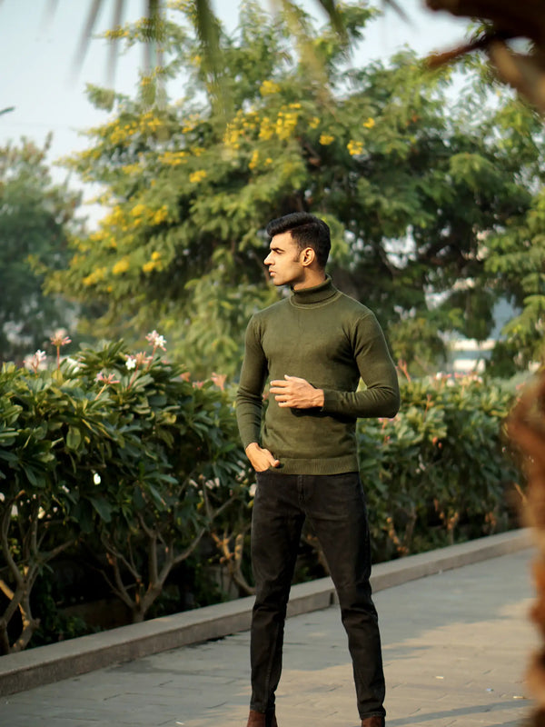 Warm Wool Blend Turtle Neck Sweater