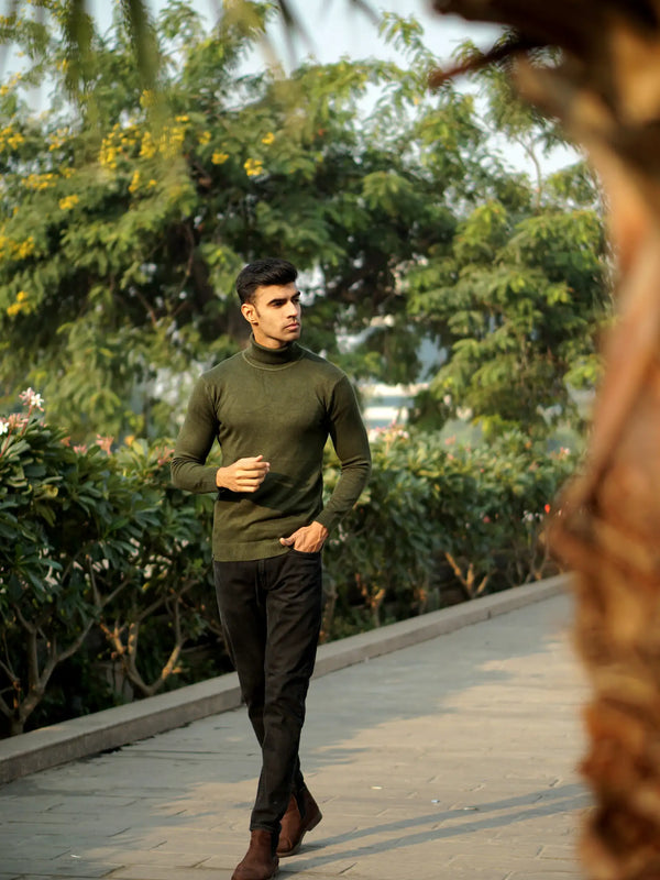 Warm Wool Blend Turtle Neck Sweater