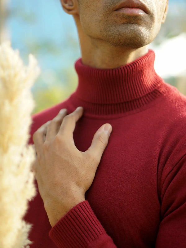 Warm Wool Blend Turtle Neck Sweater