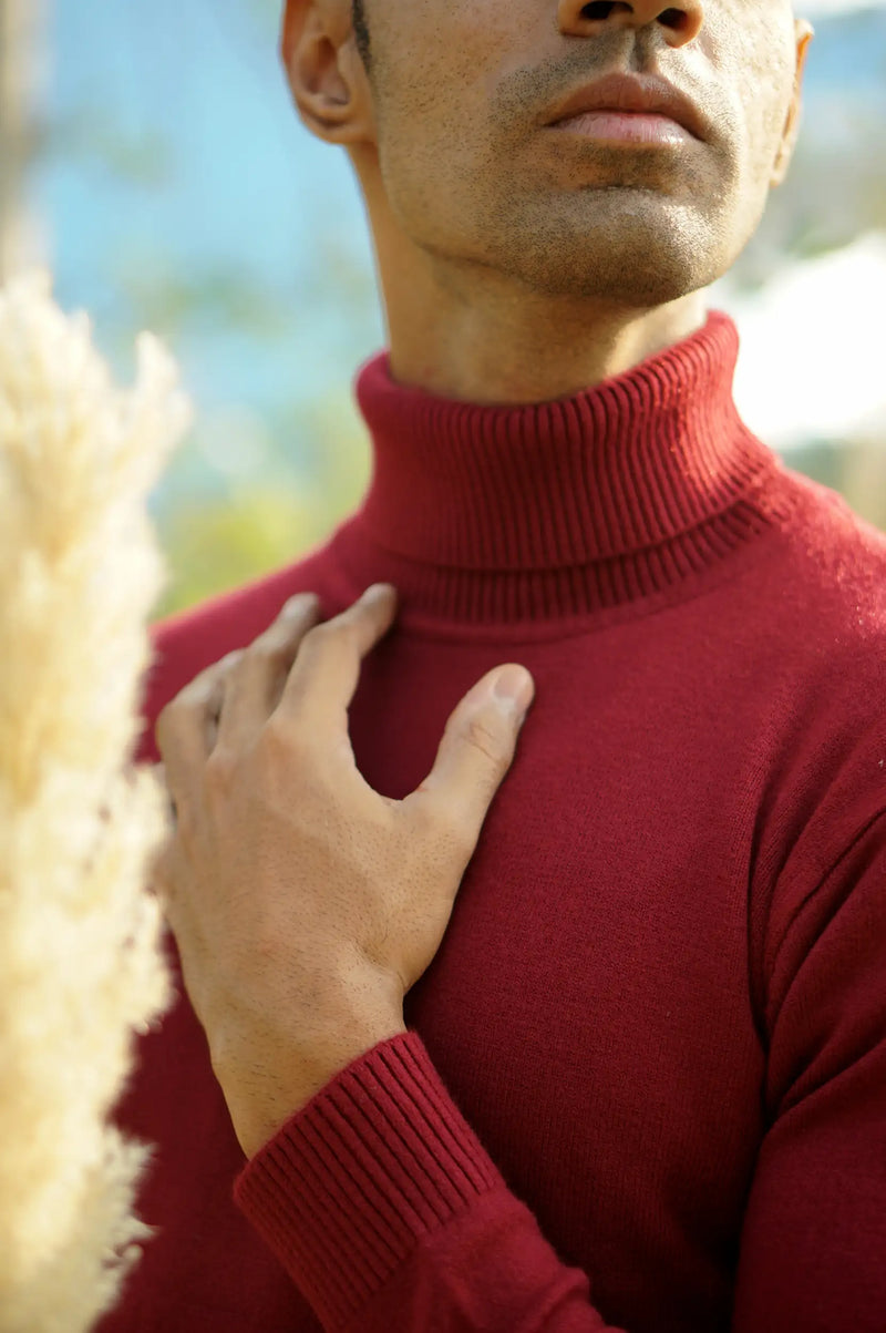 Warm Wool Blend Turtle Neck Sweater