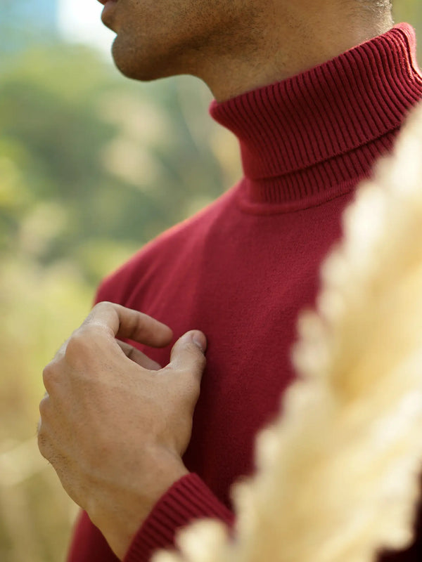 Warm Wool Blend Turtle Neck Sweater