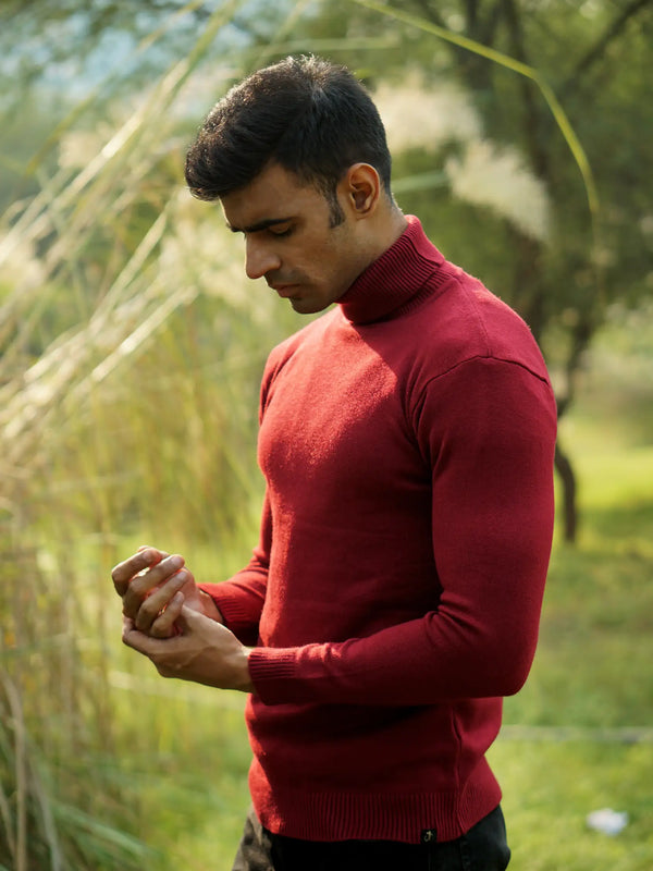 Warm Wool Blend Turtle Neck Sweater