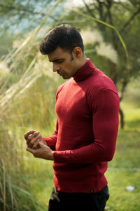 Warm Wool Blend Turtle Neck Sweater