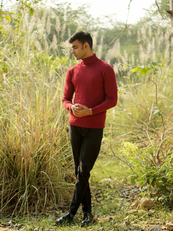 Warm Wool Blend Turtle Neck Sweater