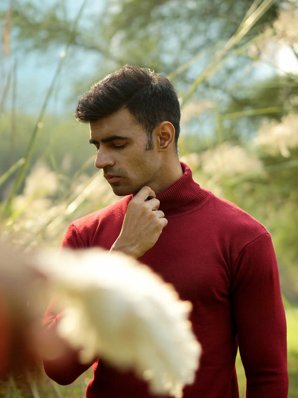 Warm Wool Blend Turtle Neck Sweater