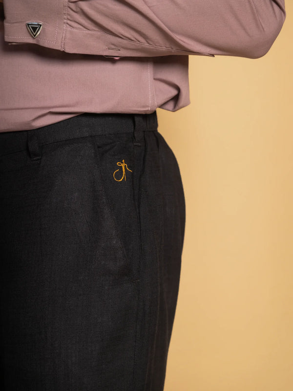 Straight Fit Linen Trouser