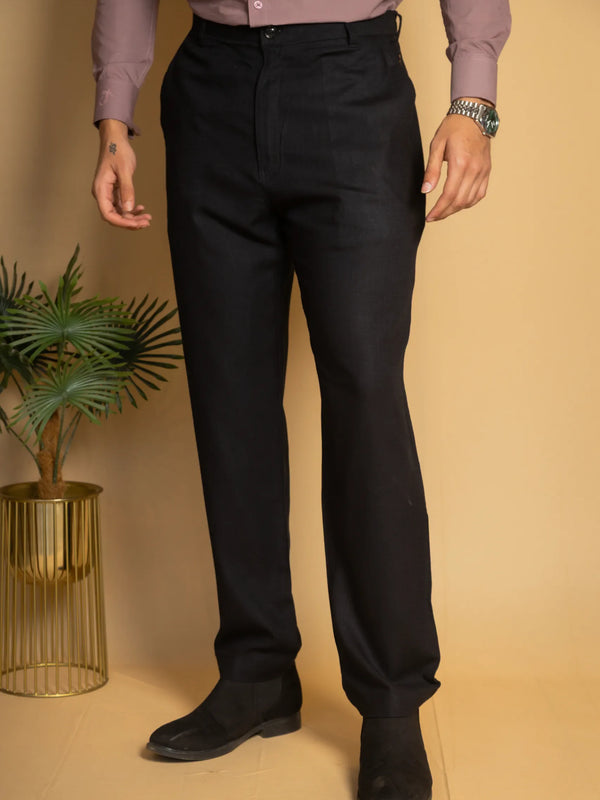 Straight Fit Linen Trouser
