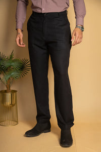 Straight Fit Linen Trouser