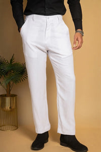 Straight Fit Linen Trouser