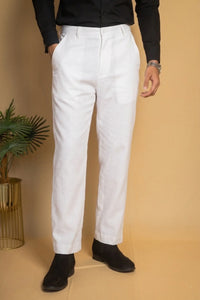 Straight Fit Linen Trouser