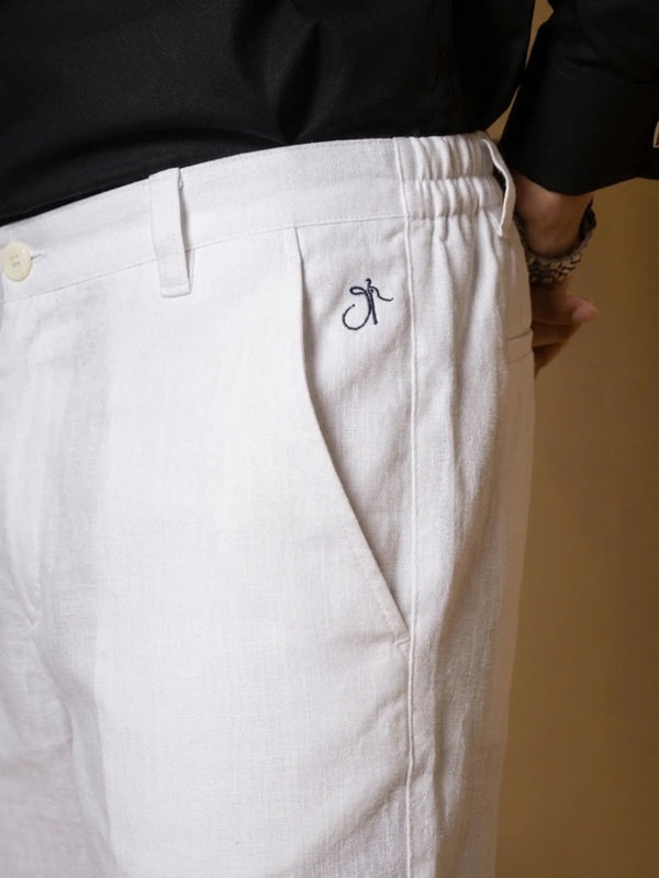 Straight Fit Linen Trouser