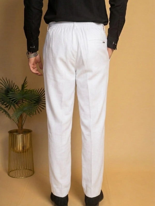 Straight Fit Linen Trouser