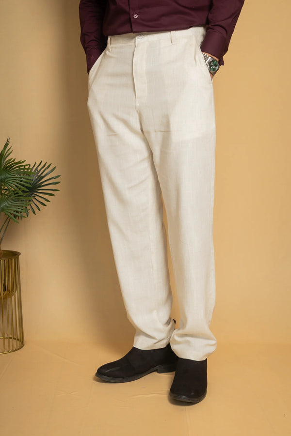 Straight Fit Linen Trouser