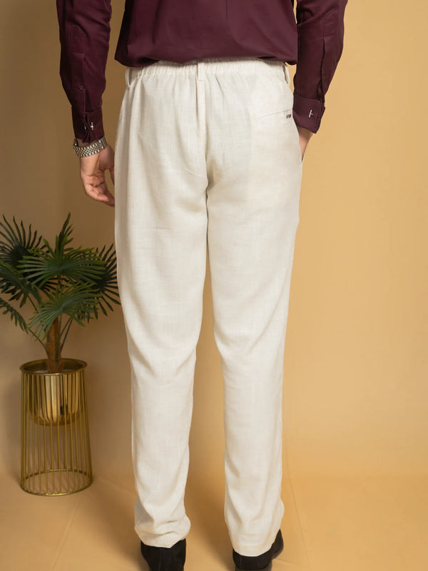 Straight Fit Linen Trouser
