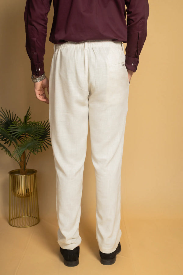 Straight Fit Linen Trouser