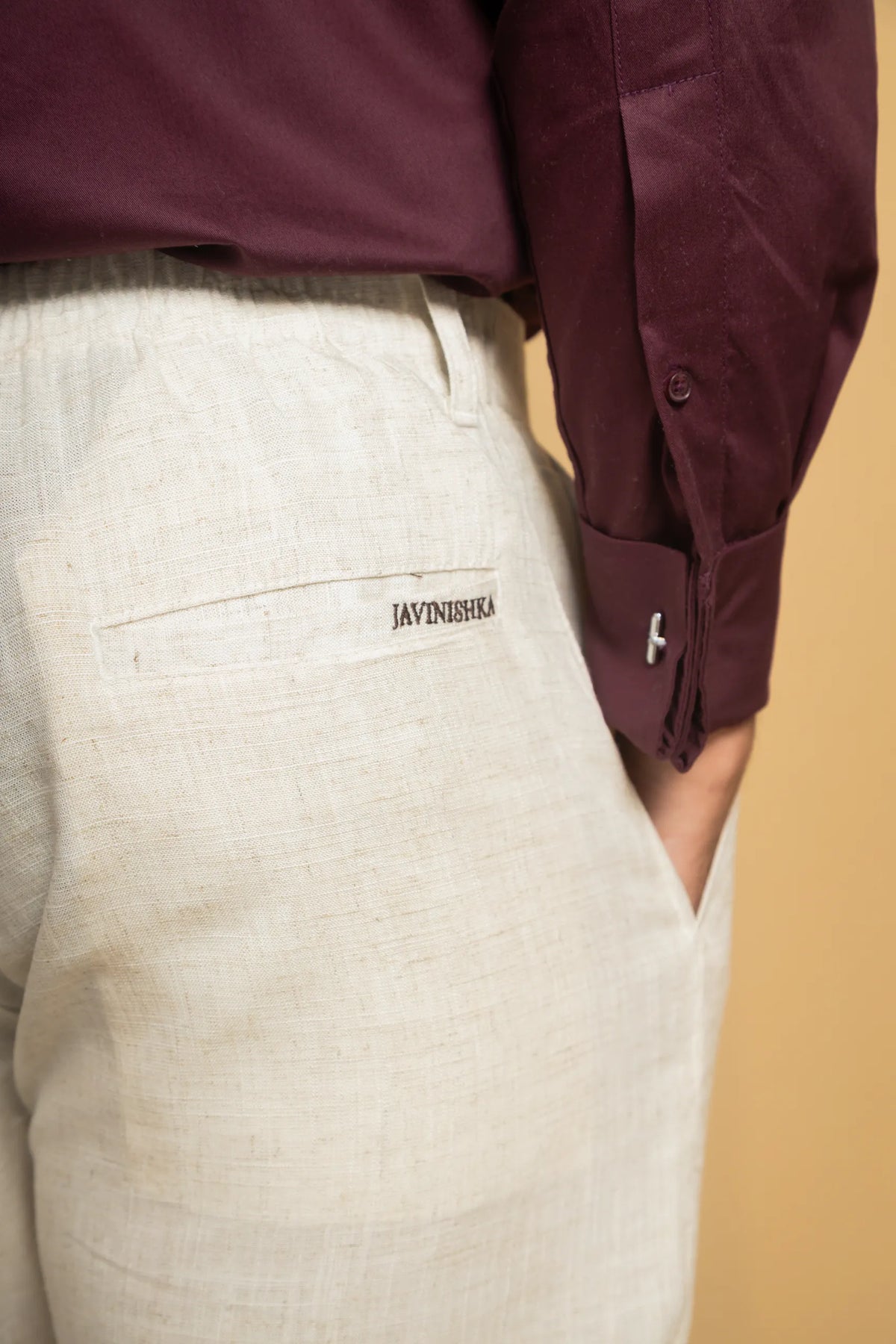 Straight Fit Linen Trouser