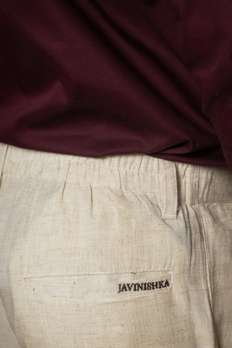 Straight Fit Linen Trouser