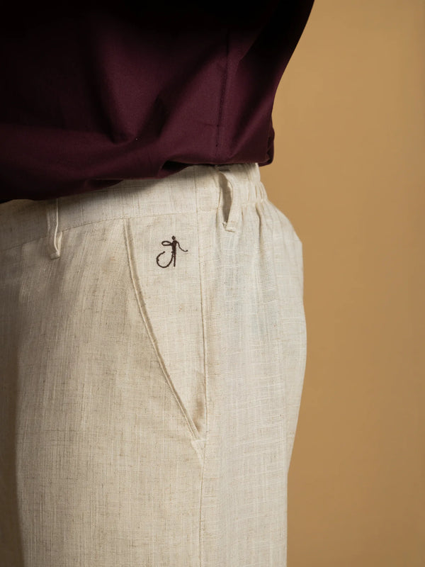 Straight Fit Linen Trouser