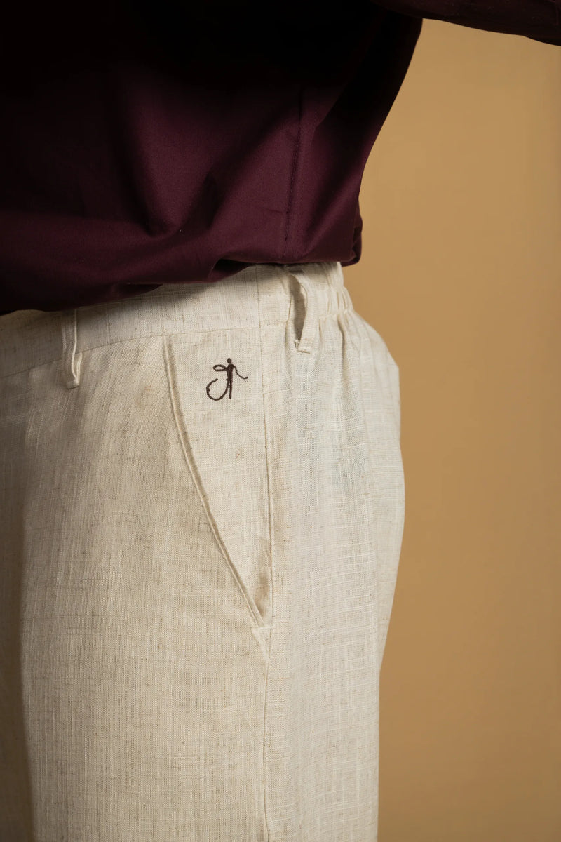 Straight Fit Linen Trouser