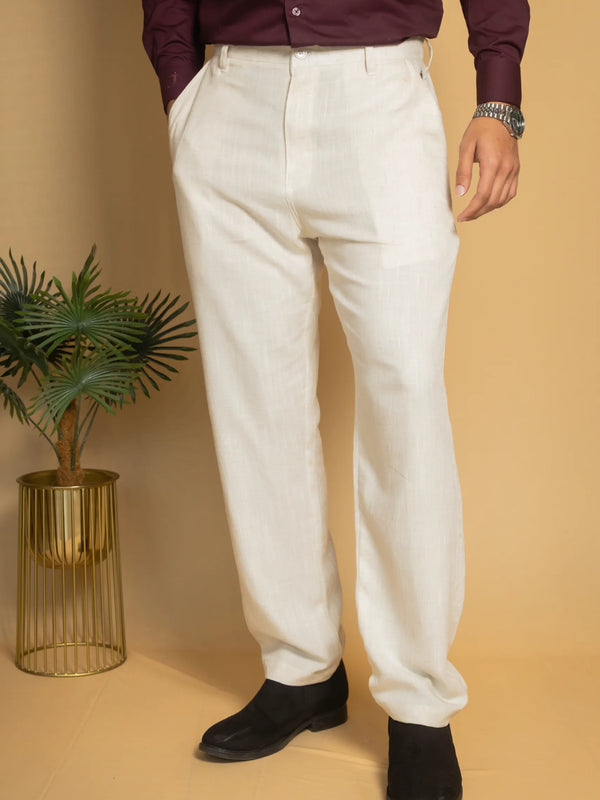 Straight Fit Linen Trouser