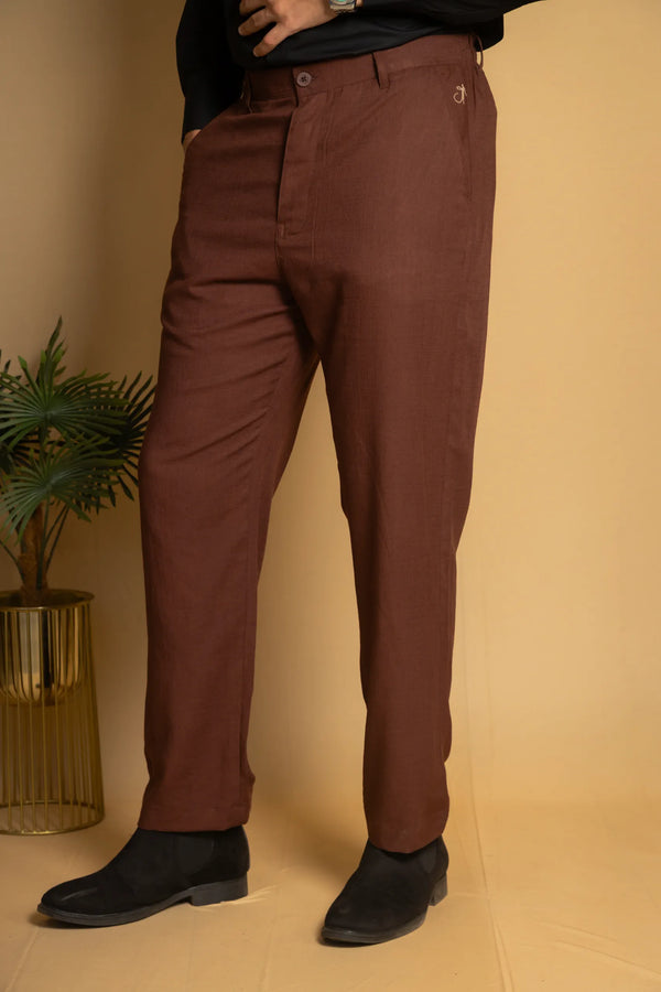 Straight Fit Linen Trouser