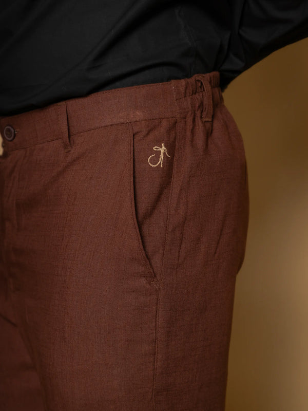 Straight Fit Linen Trouser