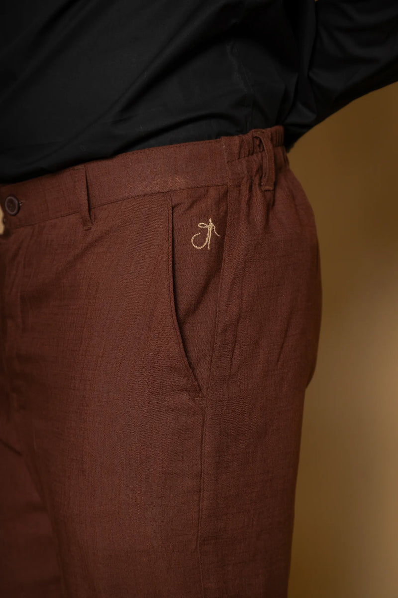 Straight Fit Linen Trouser