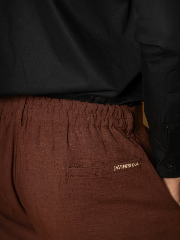 Straight Fit Linen Trouser
