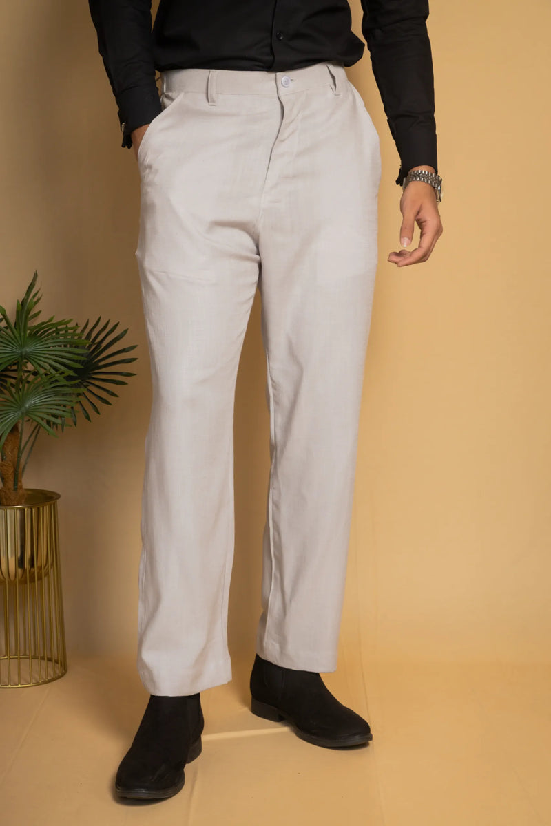 Straight Fit Linen Trouser