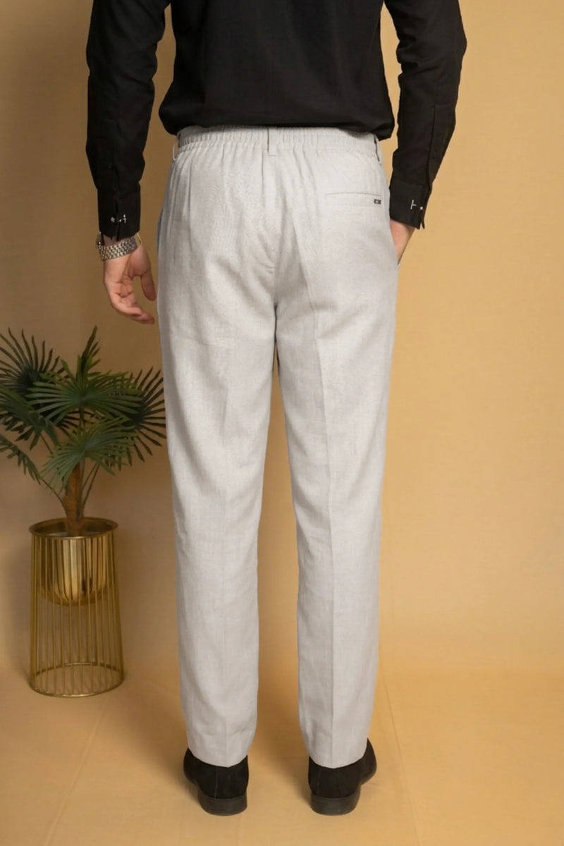 Straight Fit Linen Trouser